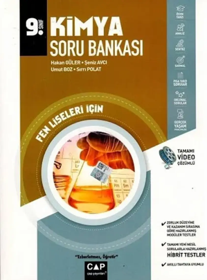 Çap Yayınları 9. Sınıf Fen Lisesi Kimya Soru Bankası