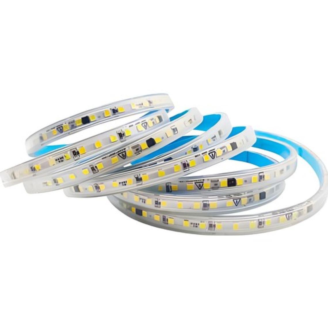 En Parlak Şerit LED 220 Volt Trafosuz Yapışkanlı Dış Mekan Beyaz Işık Fiş + 20 Metre CT-4475
