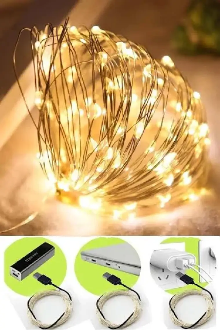 BYSHOME Peri Led Işık 10 Metre USB ile Çalışan Çok Amaçlı Dekoratif Aydınlatma