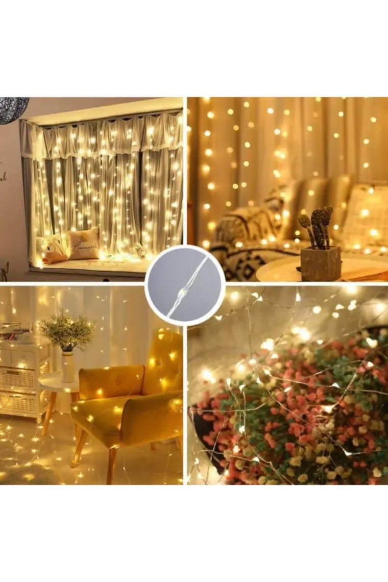 Sge Teknoloji  3x3 Metre 300 LED Kumandalı LED Perde Işığı Peri LED