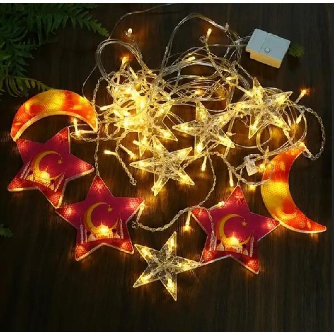Sge Teknoloji 3 Metre 20 LED Rgb Ay Yıldız LED Perde Işığı Peri LED Ev Dekorasyon