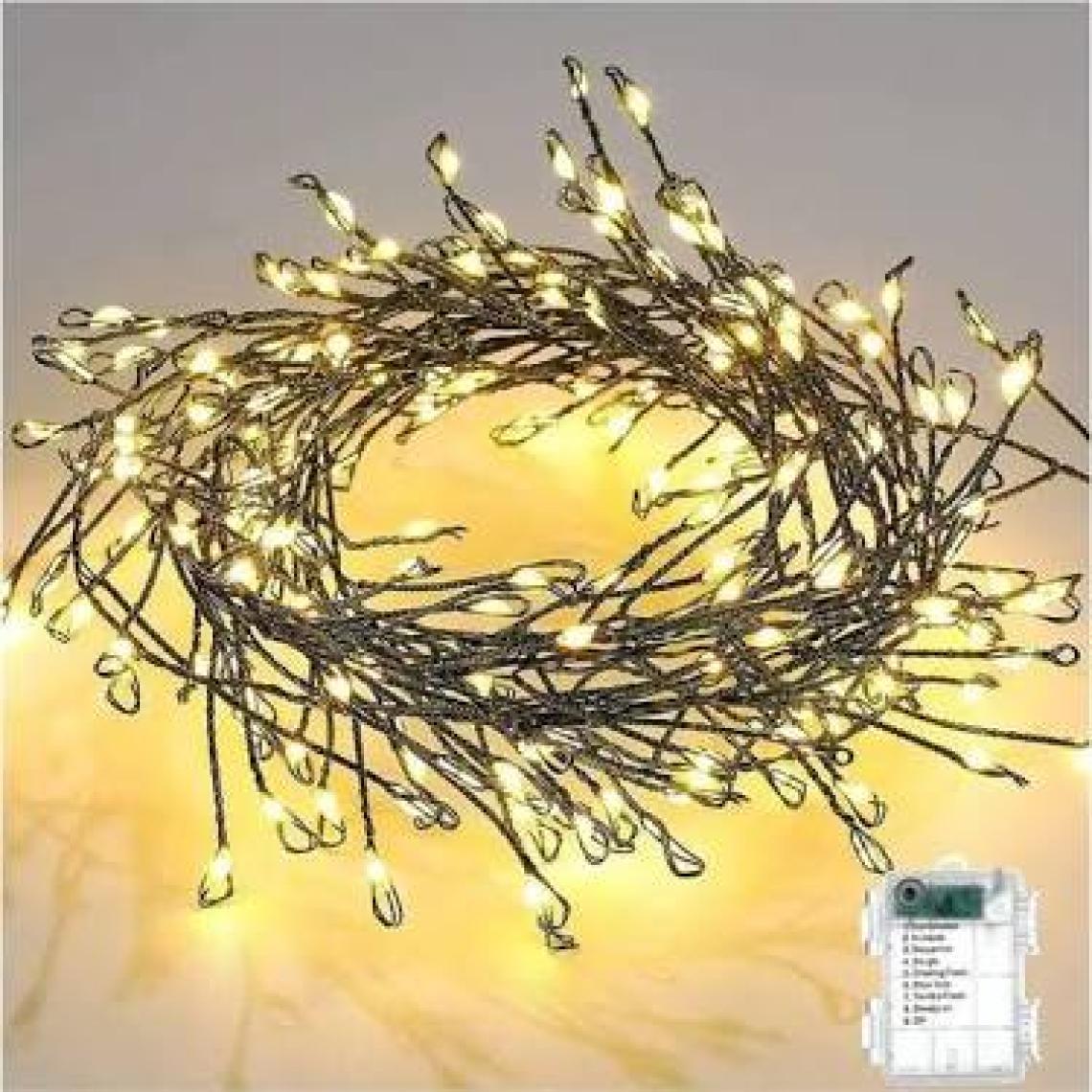 Sge Teknoloji 6 M 200 LED Pilli Sarı Işık Lamba Ev Dekorasyon Parti Düğün Süsü