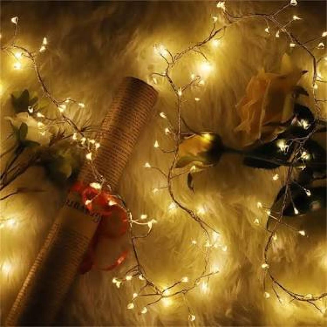 Sge Teknoloji 6 M 200 LED Pilli Sarı Işık Lamba Ev Dekorasyon Parti Düğün Süsü