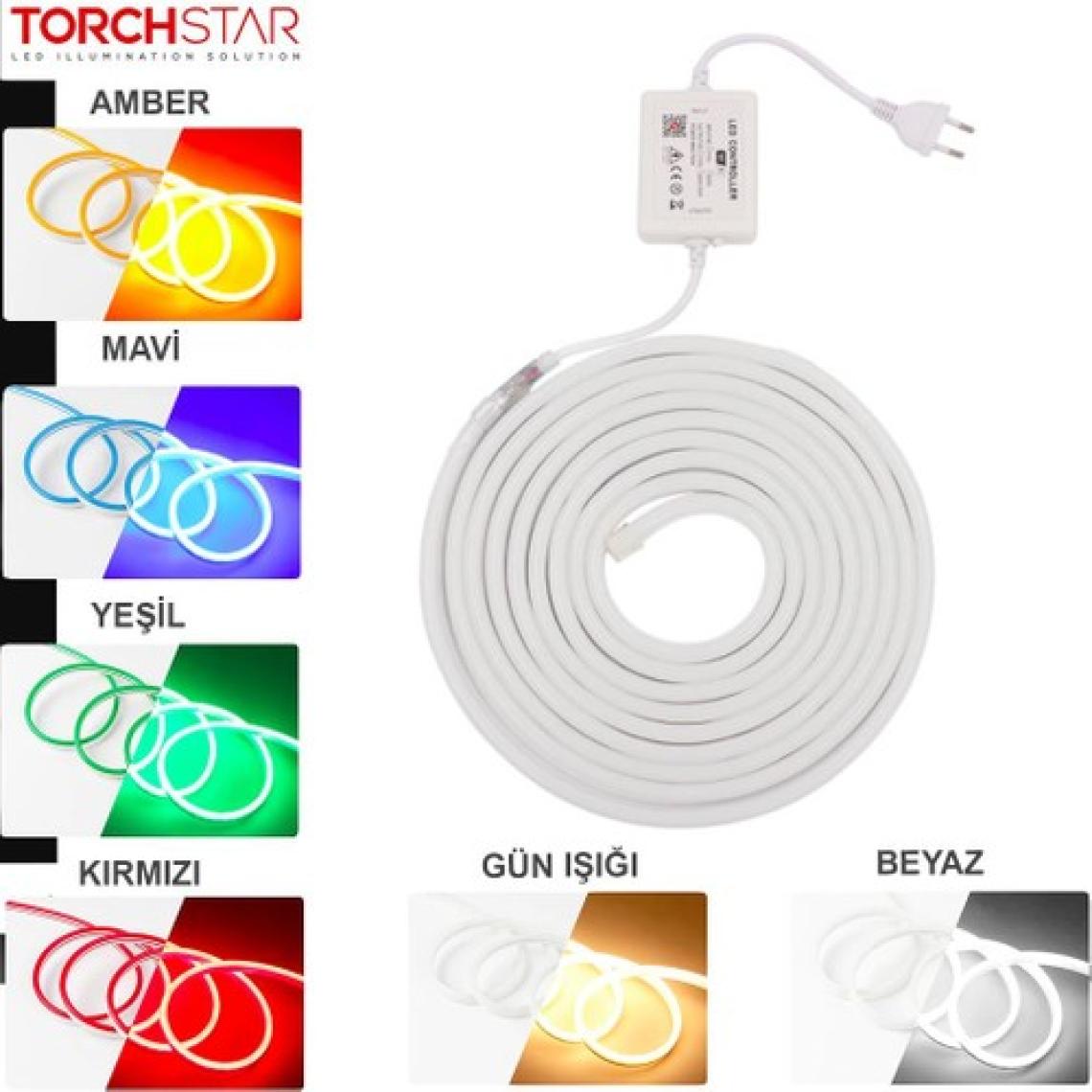 Neon Hortum Işık LED Şerit Aydınlatma 220 Volt Fiş Dahil Gün Işığı 2 M