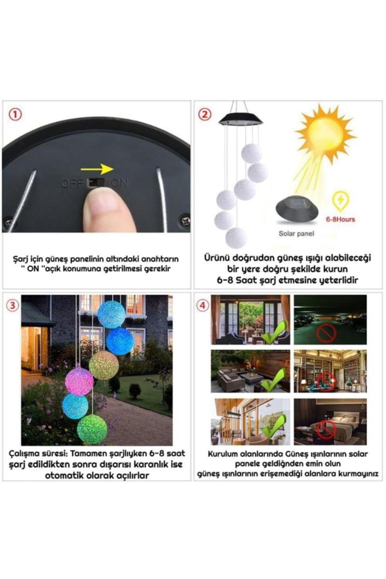 Exeo Top Motif Dekoratif Bahçe Balkon Süsleme Solar Peri LED