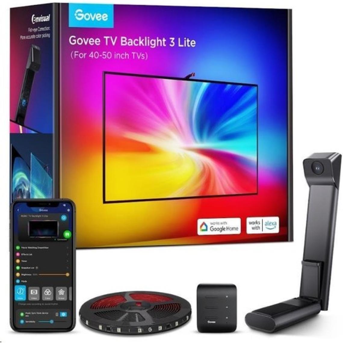 Govee Envisual Led 3 Lite TV Arkası Led Şerit Ambiyans Aydınlatma Tv Renk Senkronizasyonu 40-50 inc TV'ler ile Uyumludur