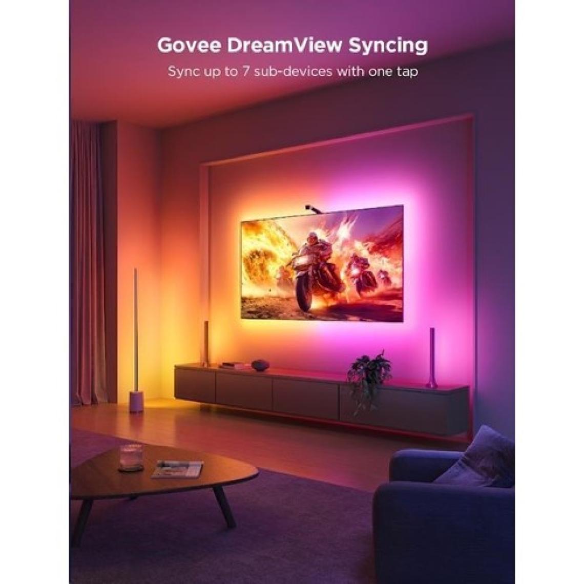 Govee Envisual Led 3 Lite TV Arkası Led Şerit Ambiyans Aydınlatma Tv Renk Senkronizasyonu 40-50 inc TV'ler ile Uyumludur