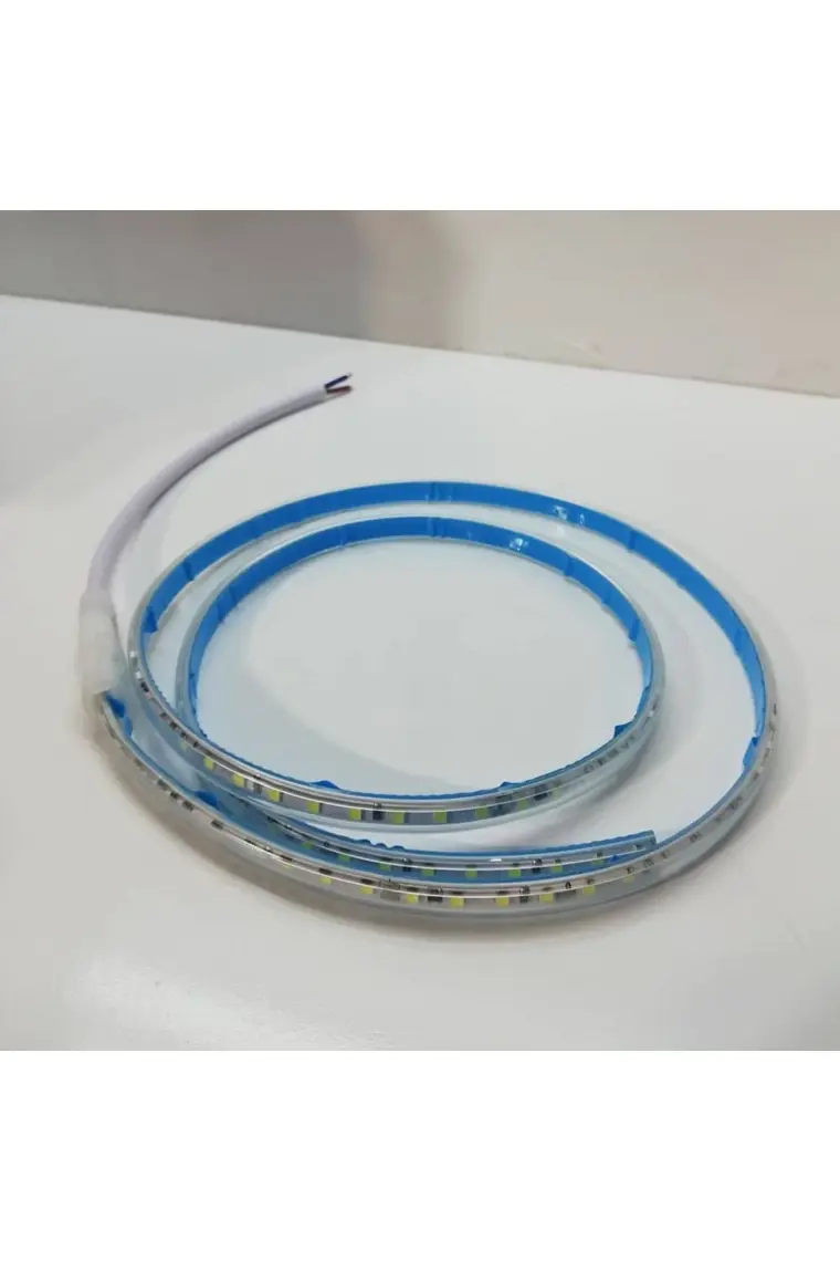 En Parlak Şerit LED 220 Volt Trafosuz Yapışkanlı Dış Mekan Beyaz Işık Fiş + 3 Metre CT-4475