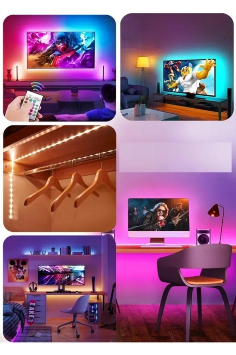 Neeko 5mt Şerit Animasyonlu Tak Çalıştır Kumandalı Trafolu Rgb Şerit Işık Aydınlatma Parti LED