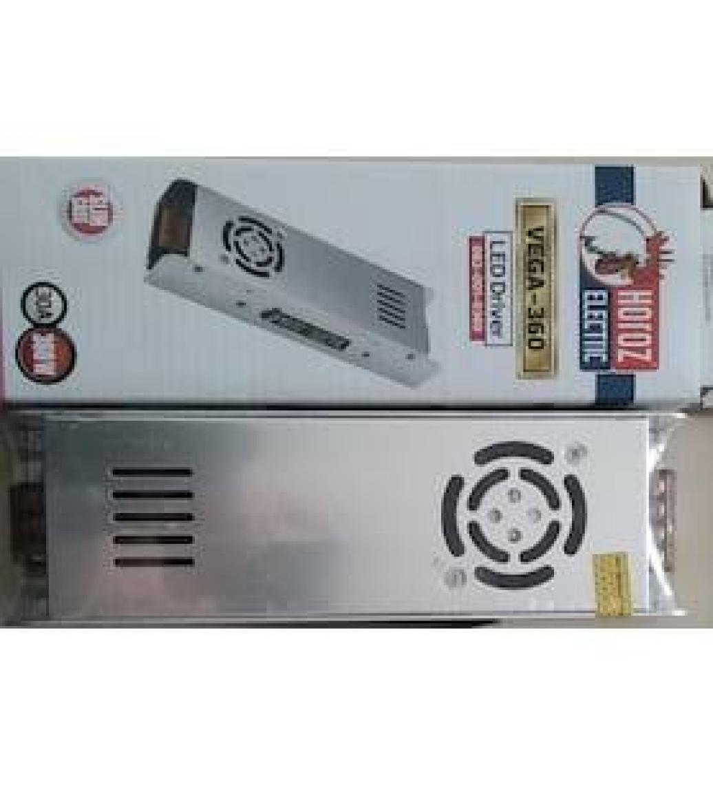 Horoz elektrik Vega-360 12 Volt Dc 30 Amper Ultra Slım Tip Fanlı Şerit Led Trafosu 30A 12V