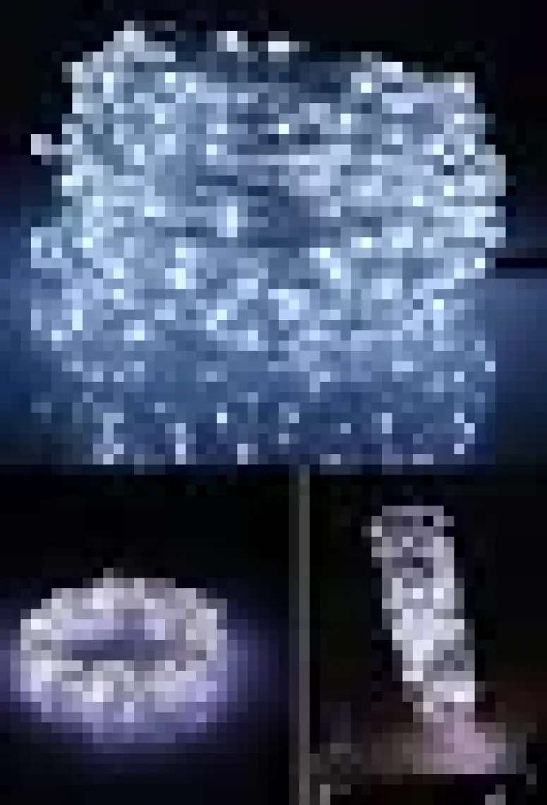 BYSHOME Dekoratif 8 Fonksiyonlu Yıldız Desenli Perde LED 12 Sarkıt Ip LED