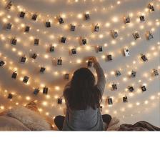 Peri Led Işık 5 Metre Sarı Pilli 25 Adet Küçük Mandal Mandallı Yılbaşı Led