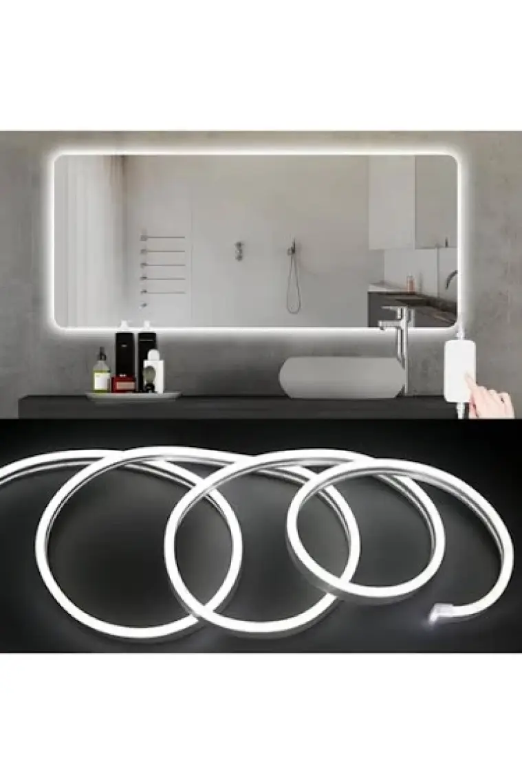 Triline Neon LED Işık Süper Parlak Kumandalı Tüp LED - Beyaz - 1metre