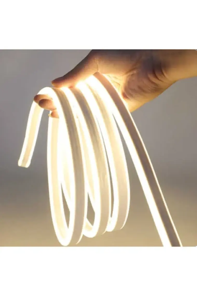 Triline Neon LED Işık Süper Parlak Kumandalı Tüp LED - Beyaz - 1metre