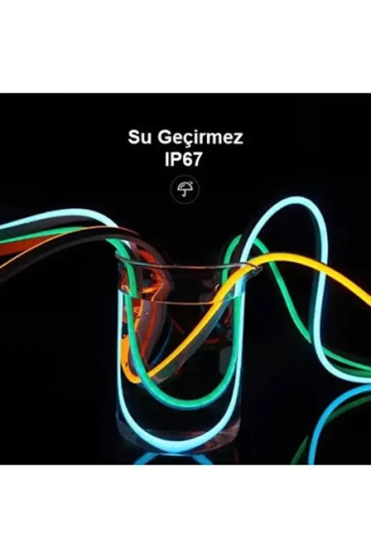 Triline Neon LED Işık Süper Parlak Kumandalı Tüp LED - Beyaz - 1metre