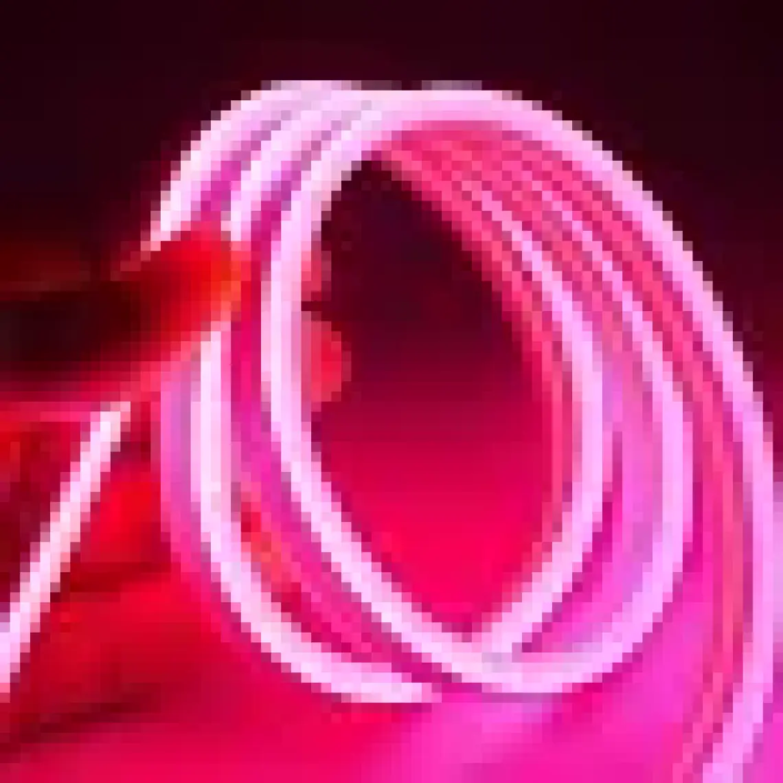 En Parlak Neon LED 12 Volt Pembe Işık Dış Mekan 5 Metre