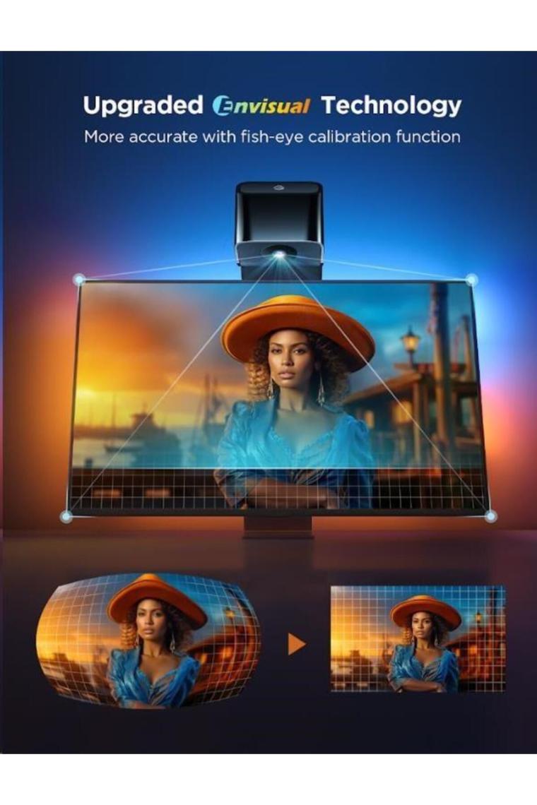 Govee Envisual Led 3 Lite TV Arkası Led Şerit Ambiyans Aydınlatma Tv Renk Senkronizasyonu 40-50 inc TV'ler ile Uyumludur