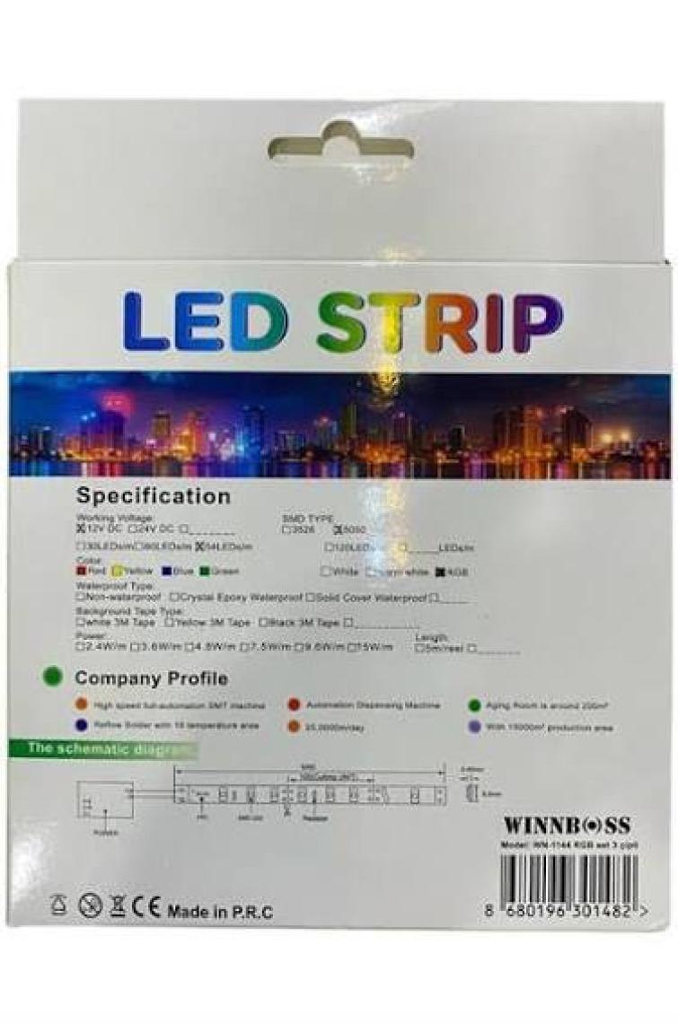 Winnboss Strip Light Üç Çipli Rgb Set 5 M