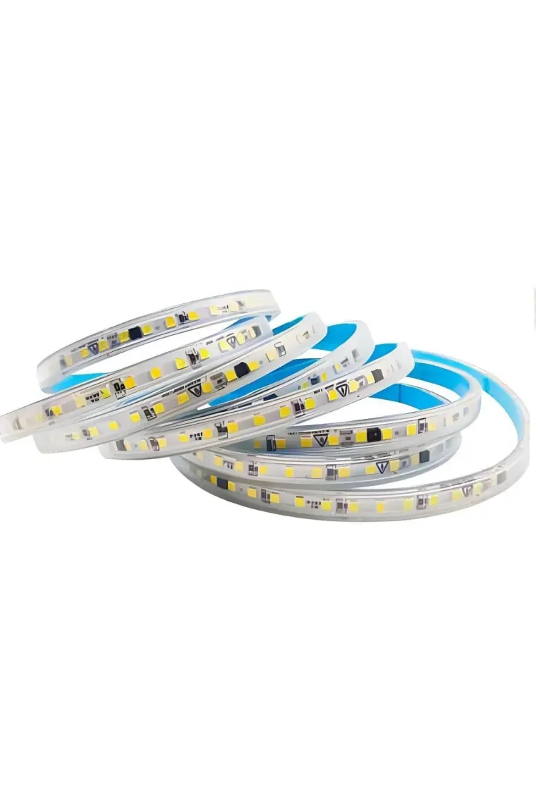 En Parlak Şerit LED 220 Volt Trafosuz Yapışkanlı Dış Mekan Amber Işık Fiş + 5 Metre CT-4477