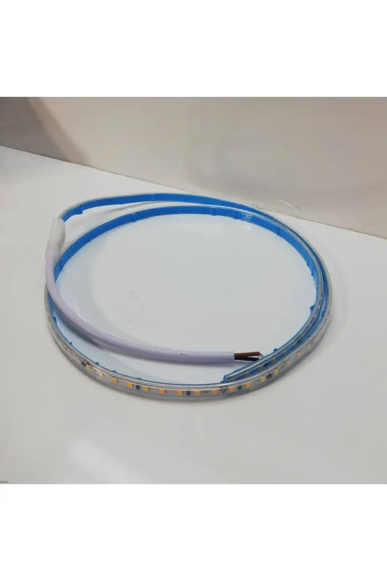 En Parlak Şerit LED 220 Volt Trafosuz Yapışkanlı Dış Mekan Amber Işık Fiş + 5 Metre CT-4477