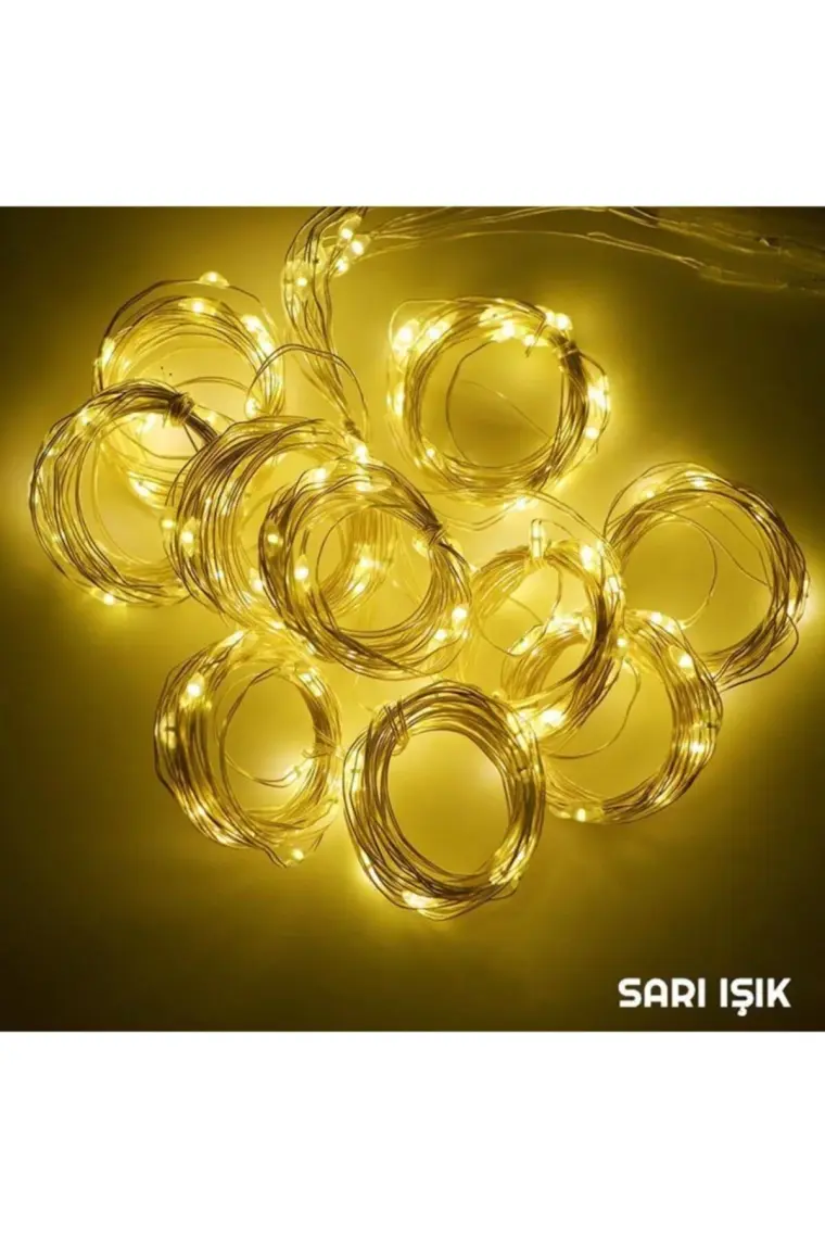 Exeo USB Perde Peri LED Kumandali Dekoratif Su Geçirmez Sarı