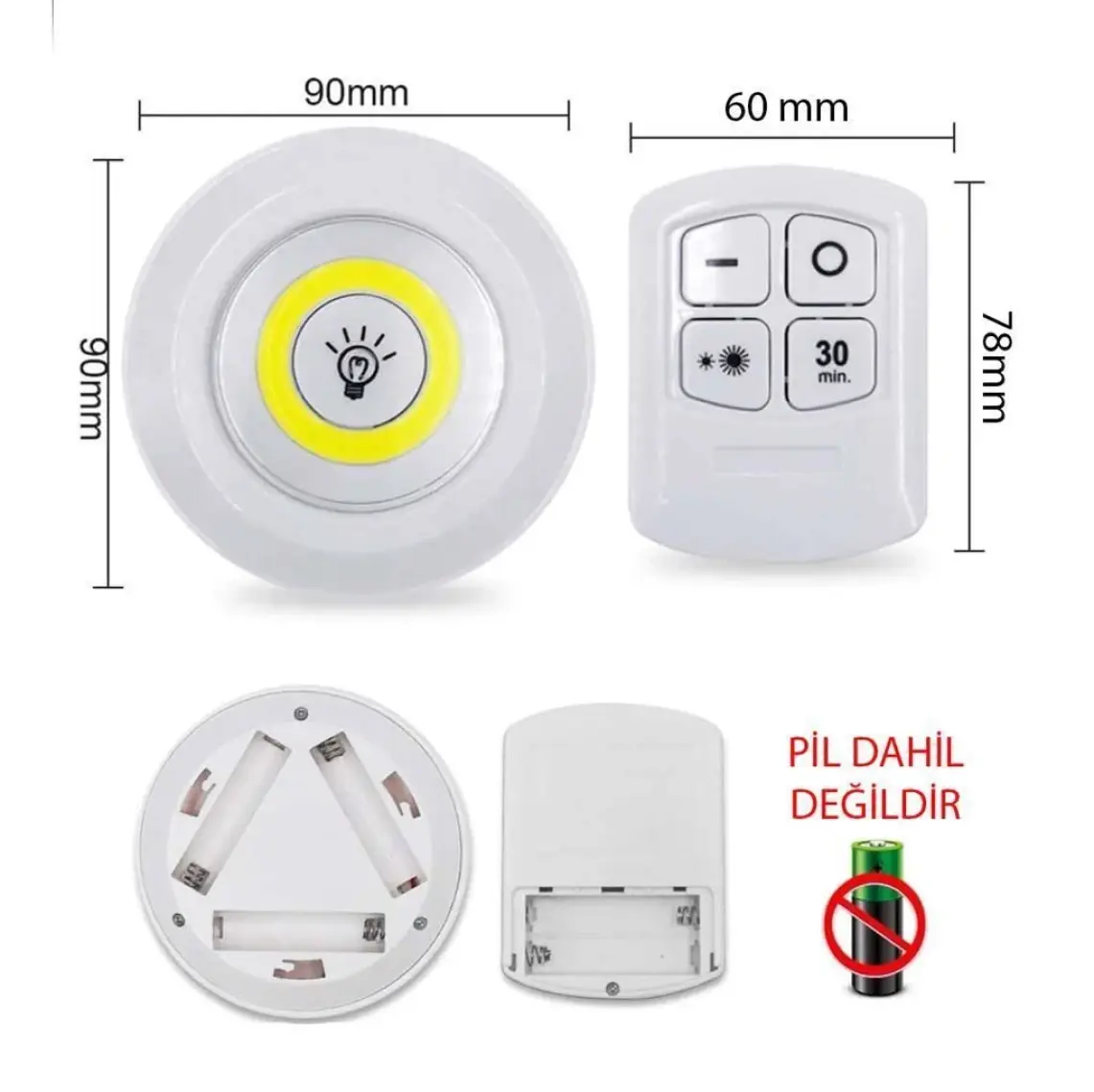 Winnboss WN-1186 Beyaz 3 Lü Kumandalı LED Seti
