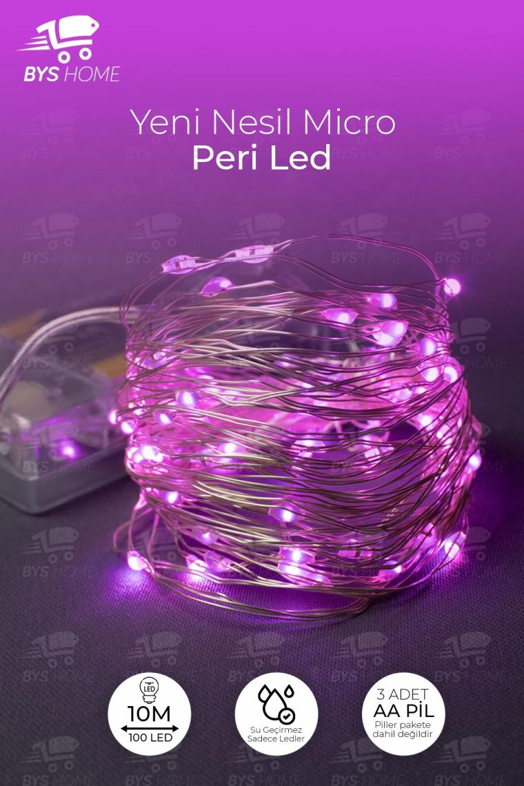 Peri Led 10 Metre Pilli Pembe Renk Dekoratif Aydınlatma
