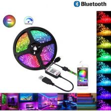 5 Metre USB Rgb Telefon Kontrollü Mutfak Dolabı Tv Arkası Animasyonlu Şerit LED Parti