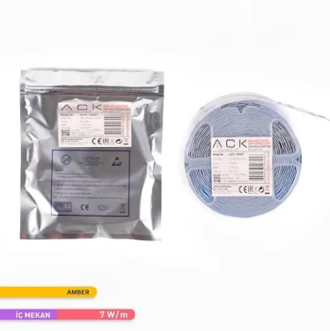 Ack Şerit LED 60 Led''li Gold Işık 7W 5 Metre AS01-00807