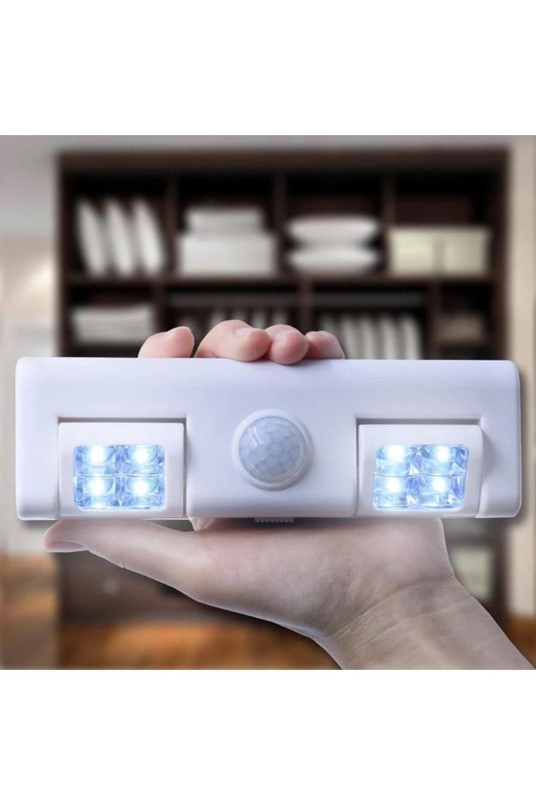 Sge Teknoloji 2 Taraflı 8 LED Hareket Sensörlü Pilli LED Çalışma Masası Ev Elbise Dolabı Lamba Işık