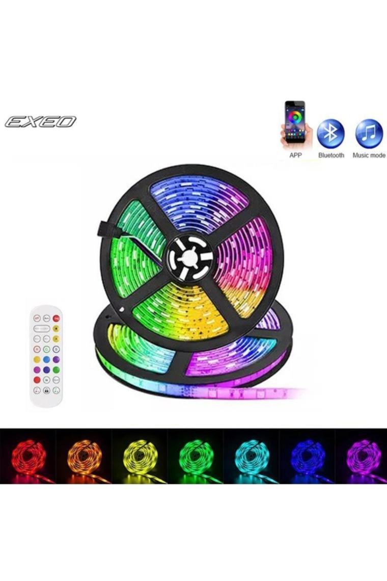 Exeo Bluetooth Kumandalı Tv Arkası Rgb USB 3 Çipli Şerit LED 3mt