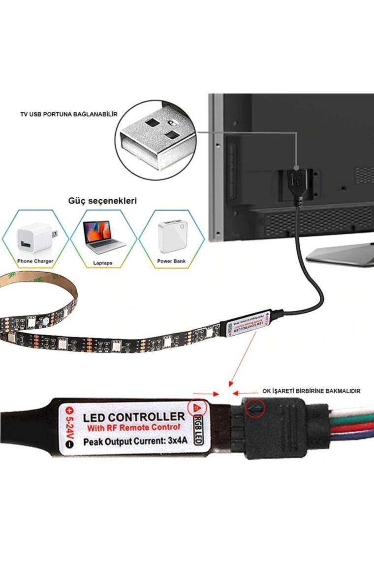 Exeo Tv Arkası Bluetooth Rgb USB Şerit LED Slikonlu 3 m