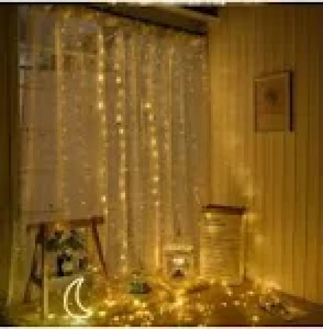 BYSHOME Perde LED Işık 3 x 3 Metre 300 Ledli Kumandalı Usb.i 8 Animasyonlu Dekoratif Amaçlı