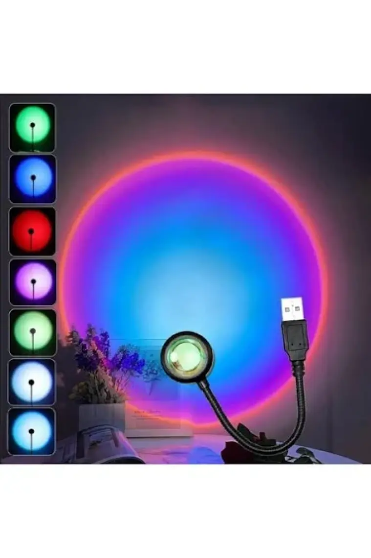 Sge Teknoloji USB LED 7 Renk 14 Mod Projektör Lambası Fotoğraf ve Video Çekim Işığı Dekoratif Işık