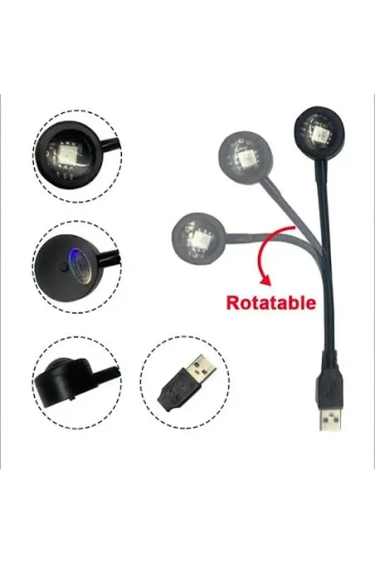 Sge Teknoloji USB LED 7 Renk 14 Mod Projektör Lambası Fotoğraf ve Video Çekim Işığı Dekoratif Işık