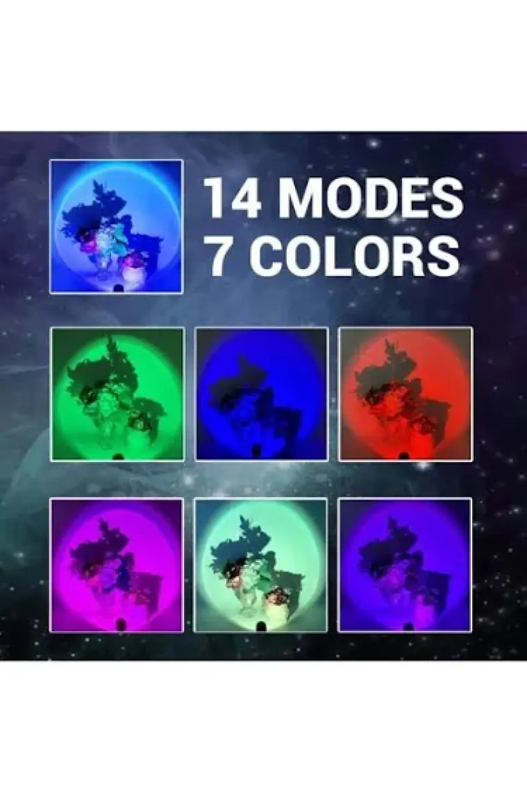 Sge Teknoloji USB LED 7 Renk 14 Mod Projektör Lambası Fotoğraf ve Video Çekim Işığı Dekoratif Işık