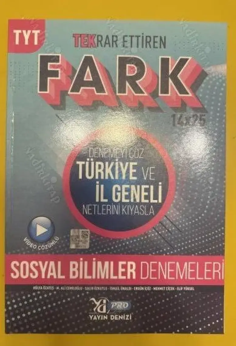 Yayın Denizi Yayınları TYT Sosyal Bilimler Fark 14 x 25 Tekrar Ettiren Denemeleri