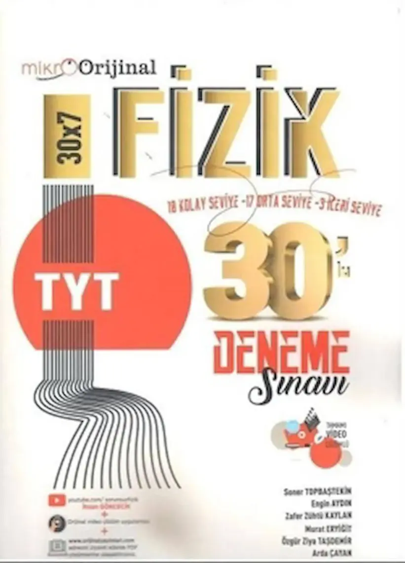 Orijinal Yayınları  Matematik Mikro TYT Fizik 30 Lu Deneme 2024