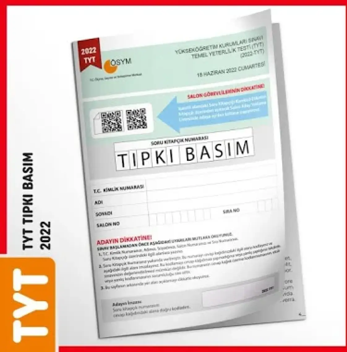 İnformal Yayınları TYT 2022 ÖSYM Tıpkı Basım Çıkmış Soru Türkiye Geneli Dijital Çözümlü Deneme Kitapçığı