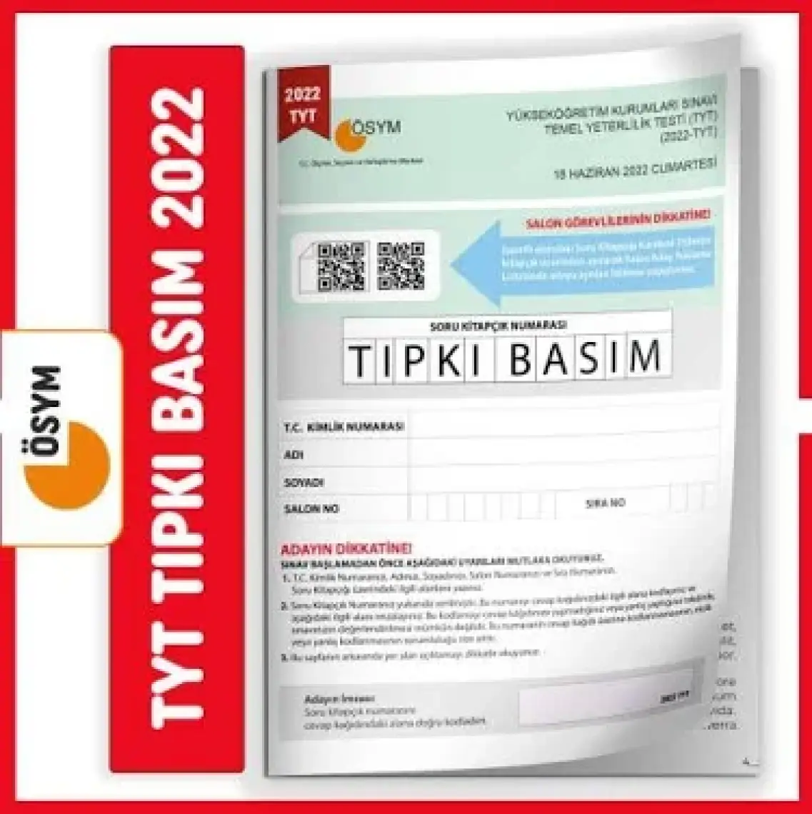 İnformal Yayınları TYT 2022 ÖSYM Tıpkı Basım Çıkmış Soru Türkiye Geneli Dijital Çözümlü Deneme Kitapçığı