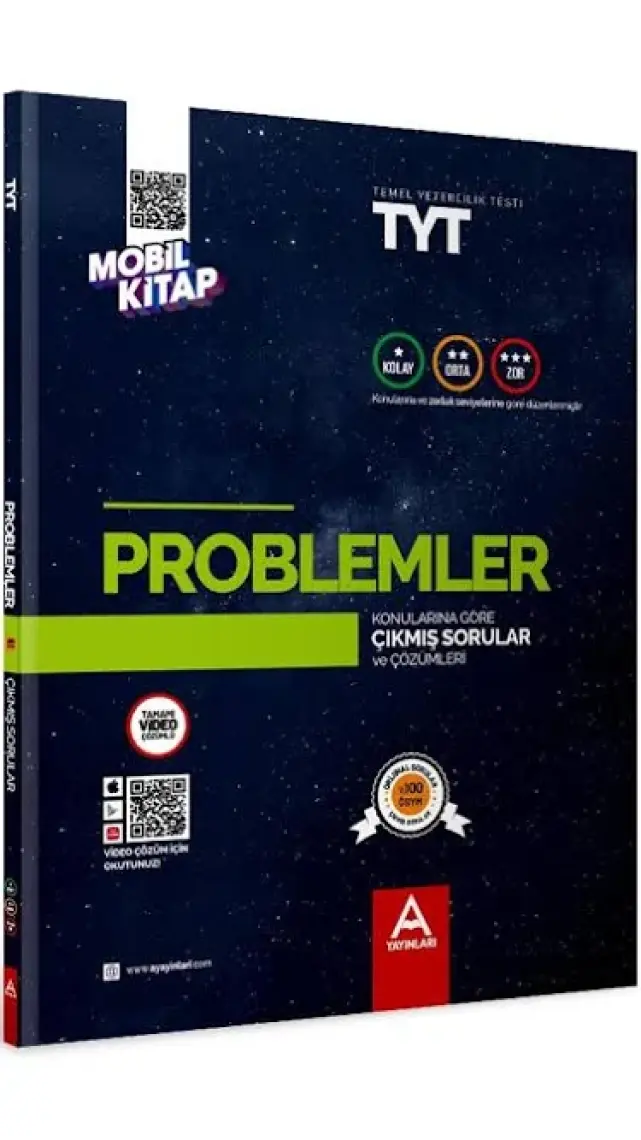 A Yayınları TYT Problem Konularına ve Zorluk Derecesine Göre Çıkmış Sorular