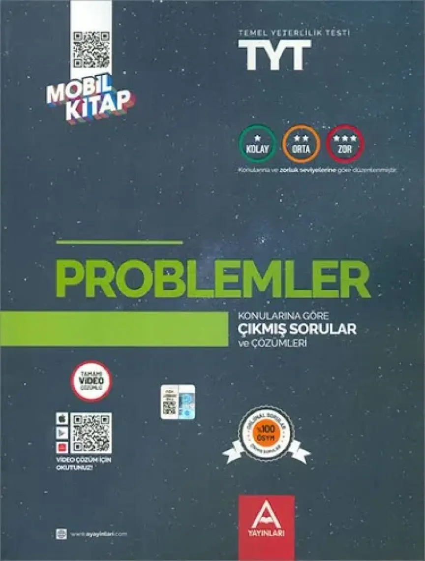A Yayınları TYT Problem Konularına ve Zorluk Derecesine Göre Çıkmış Sorular