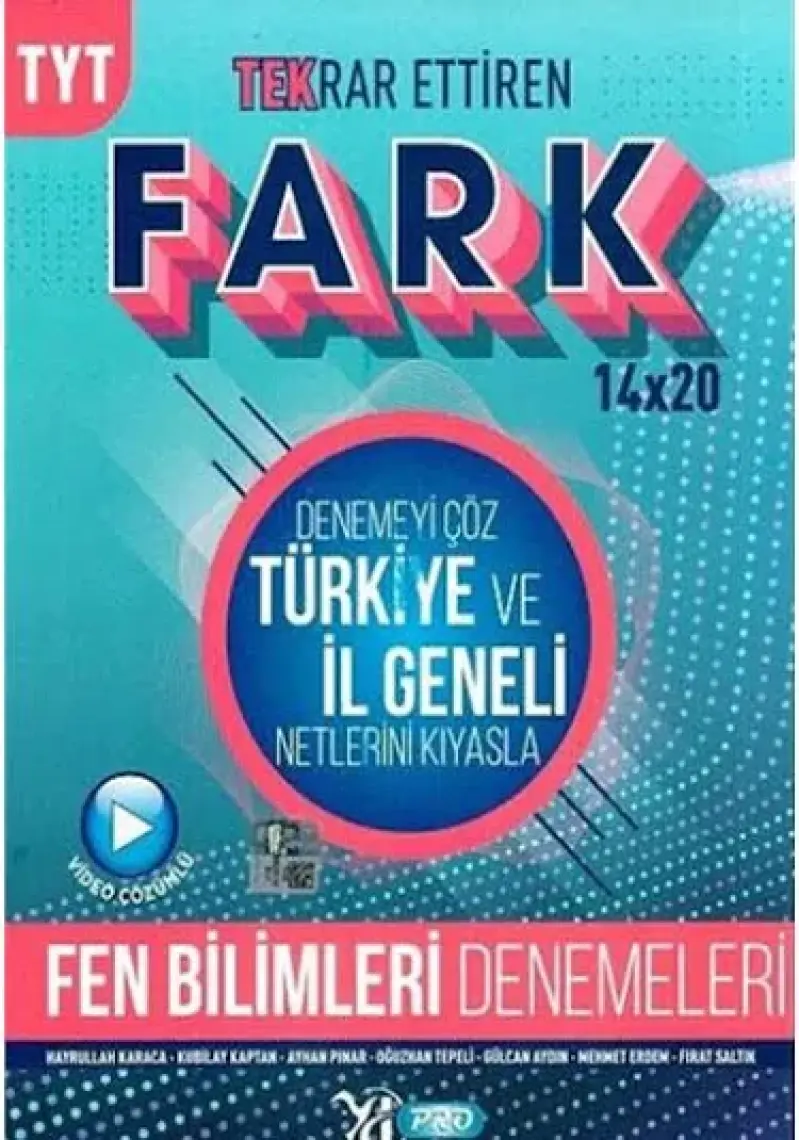 Yayın Denizi Yayınları TYT Fen Bilimleri Fark 14 x 20 Tekrar Ettiren Denemeleri