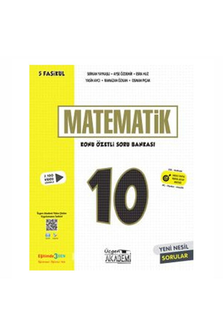 ÜçDörtBeş Yayınları Muhtelif Üçgen Akademi 10. Sınıf Matematik Konu Özetli Soru Bankası 5 Fasikül