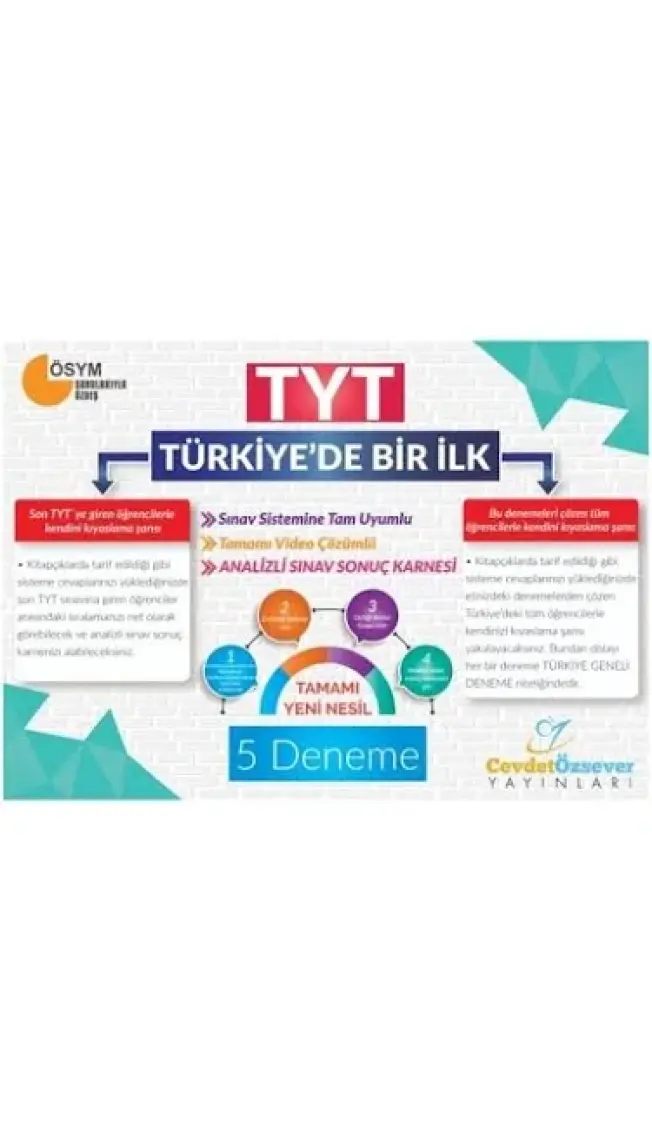 Cevdet Özsever Yayınları Türkiye'de Bir Ilk TYT 5'li Deneme Sınavı