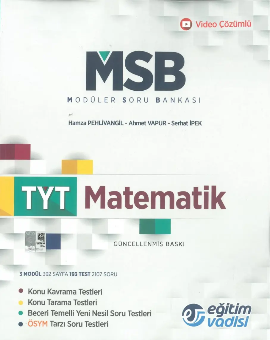 Eğitim Vadisi Yayınları TYT Matematik Modüler Soru Bankası Video Çözümlü