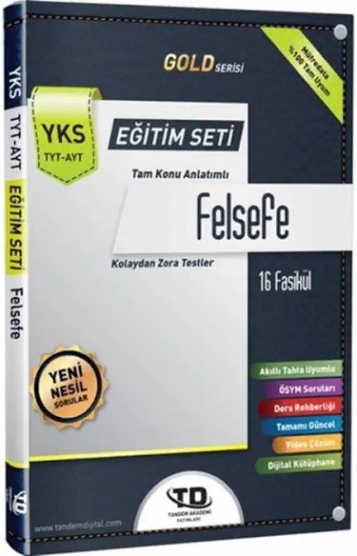 Tandem Akademi Gold Serisi Felsefe YKS TYT-AYT 16 Fasikül Eğitim Seti