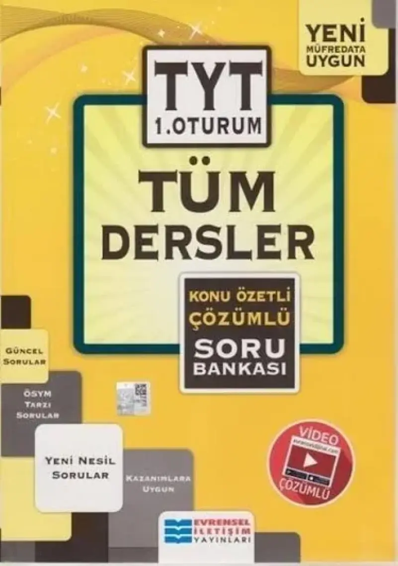 Evrensel İletişim Yayınları  TYT Tüm Dersler Konu Özetli Çözümlü Soru Bankası 1. Oturum