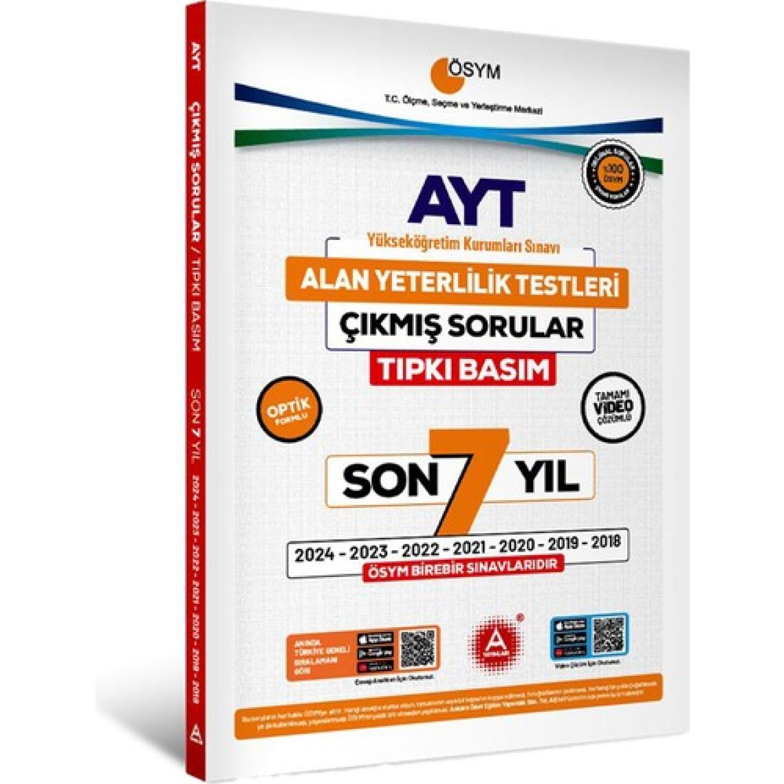 A Yayınları Son 7 Yıl Ayt-Tyt ve Msü Çıkmış Sorular (2024-2023-2022-2021-2020-2019-2018)