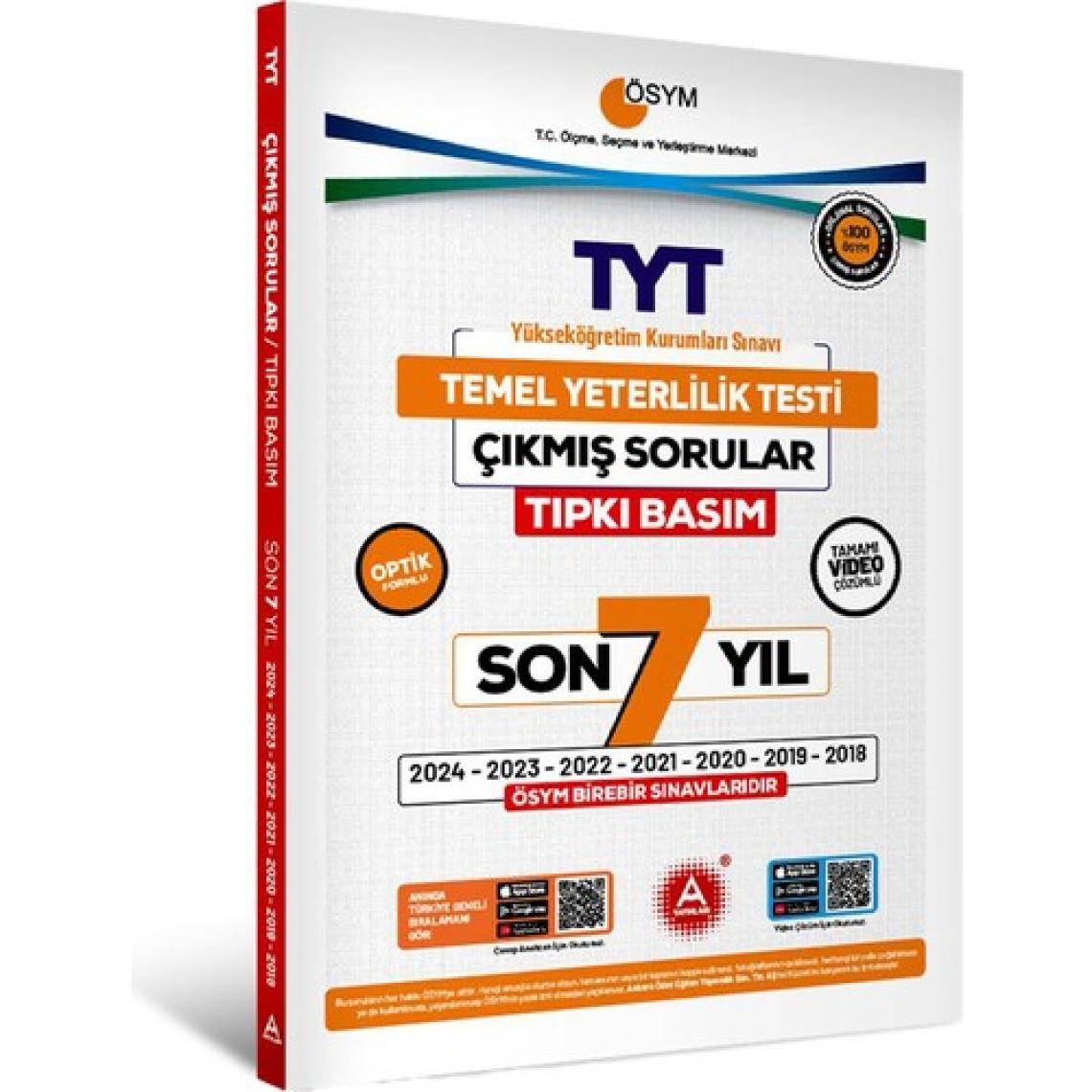 A Yayınları Son 7 Yıl Ayt-Tyt ve Msü Çıkmış Sorular (2024-2023-2022-2021-2020-2019-2018)